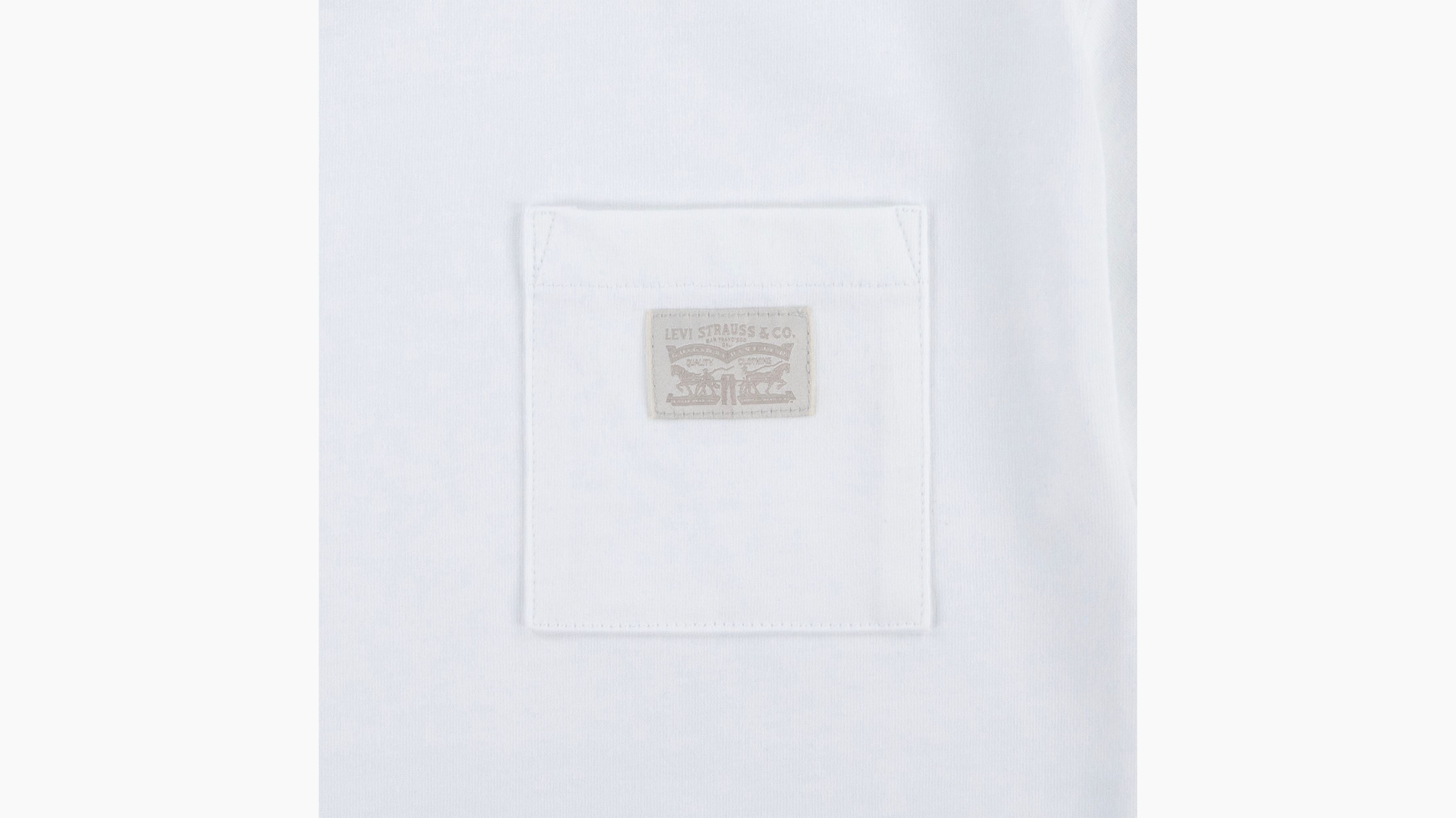 Ado t-shirt à poche et ourlet plongeant - Bright White - Blanc