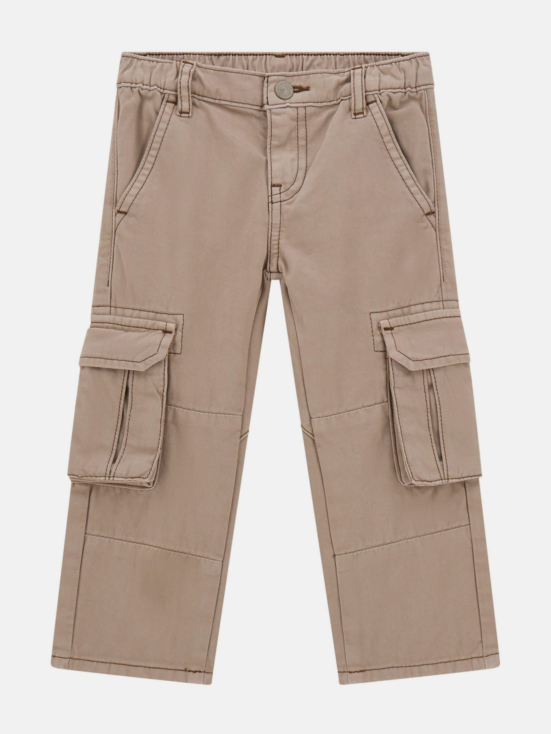 Calças cargo de gabardine rígida (2-7)