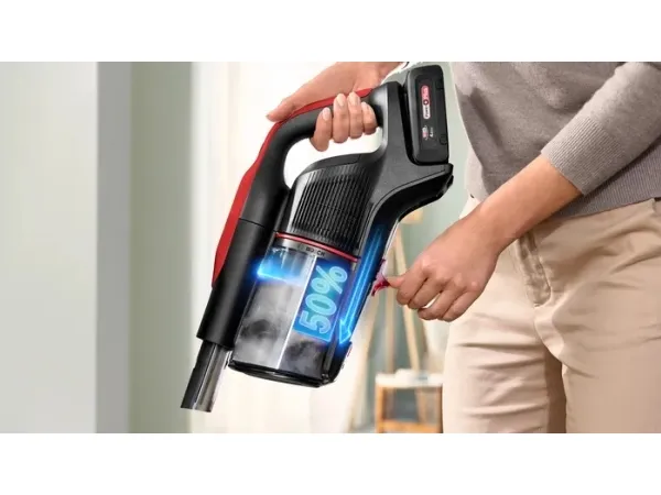 Bosch BCS1041PET, Stick vakuum, Poseløs, Sort, Rød, 0,4 L, Dry, HEPA