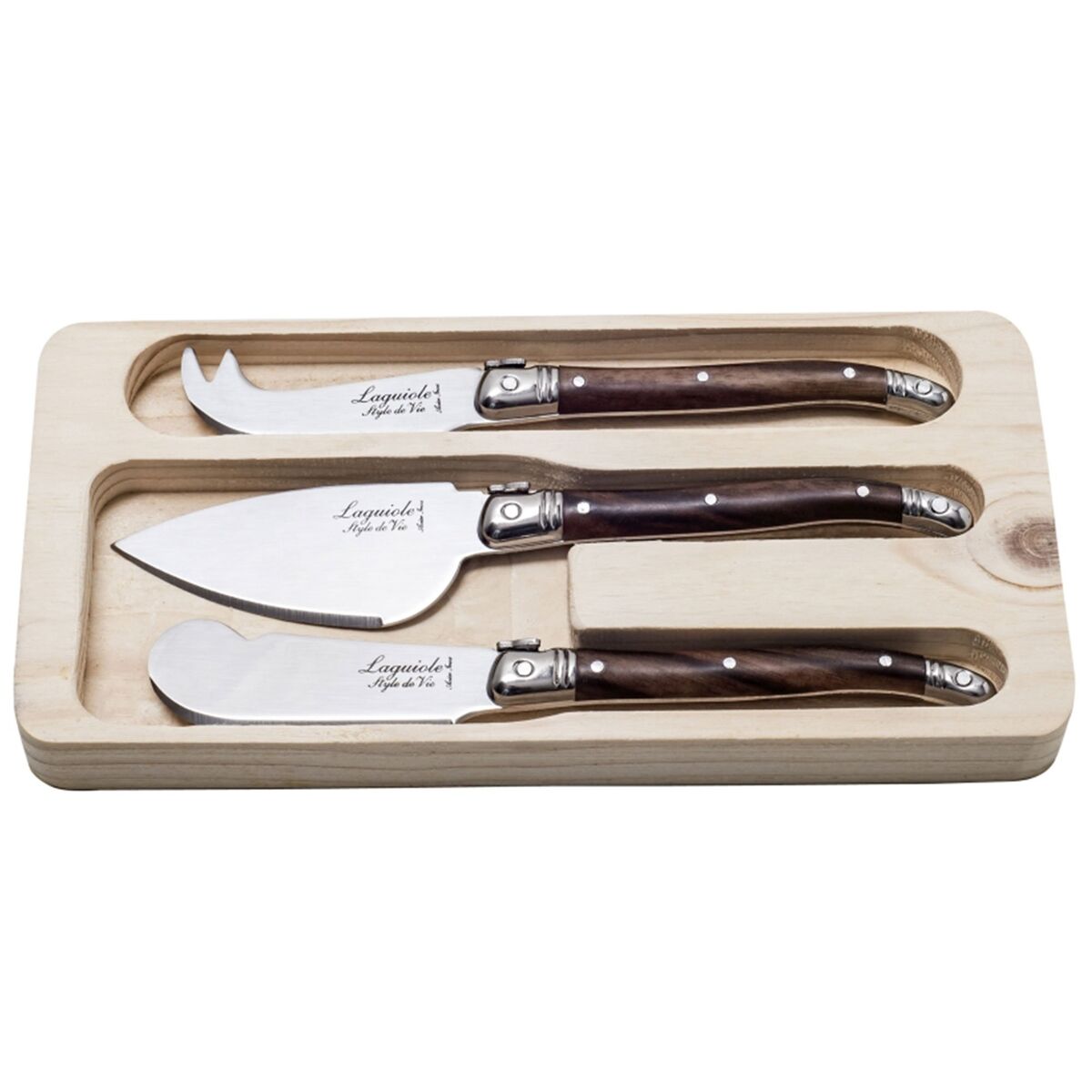 Laguiole Ostekniver 3 stk, brun