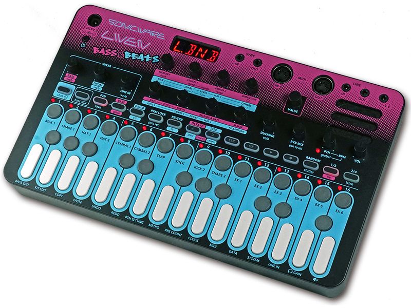 Sonicware Production Center LIVEN Bass&Beats Wavetable-Bass-Synthesizer und Groovebox