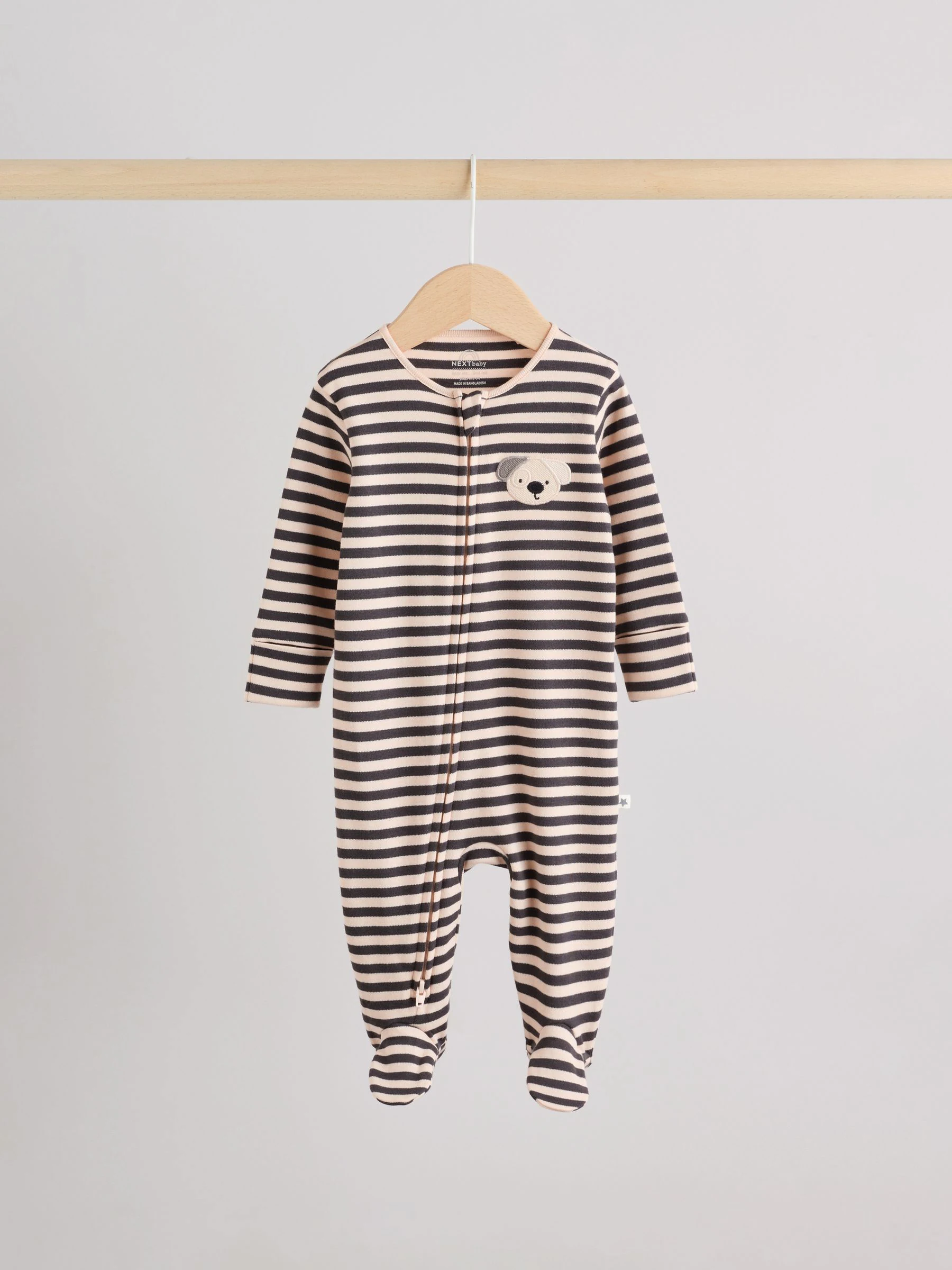 Zwart-wit met hond - Verpakking van 3 babypyjama's met tweewegrits (0-2jr)