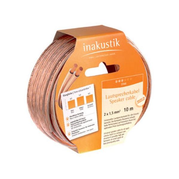 In-akustik Star Coluna Cabo Reels 10m 2 X 2,5 mm