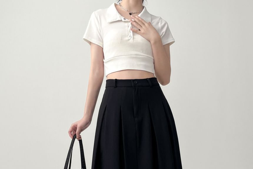 OUREA - Hoge taille geplooide maxi A-lijn rok