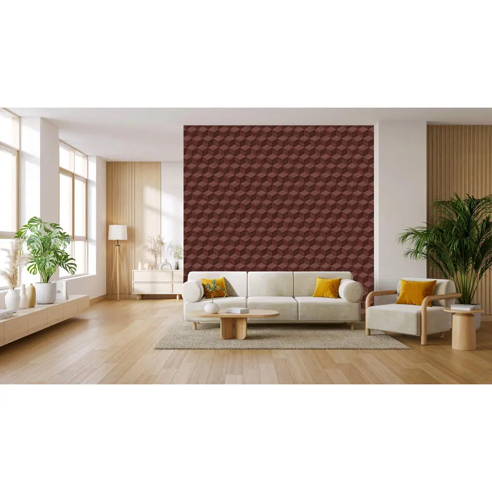 Dutch Wallcoverings Vliesbehang Renaissance natural cube - russet - 10m x 53cm