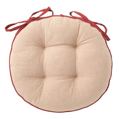 Galette de chaise unie double face ronde - Lot de 2