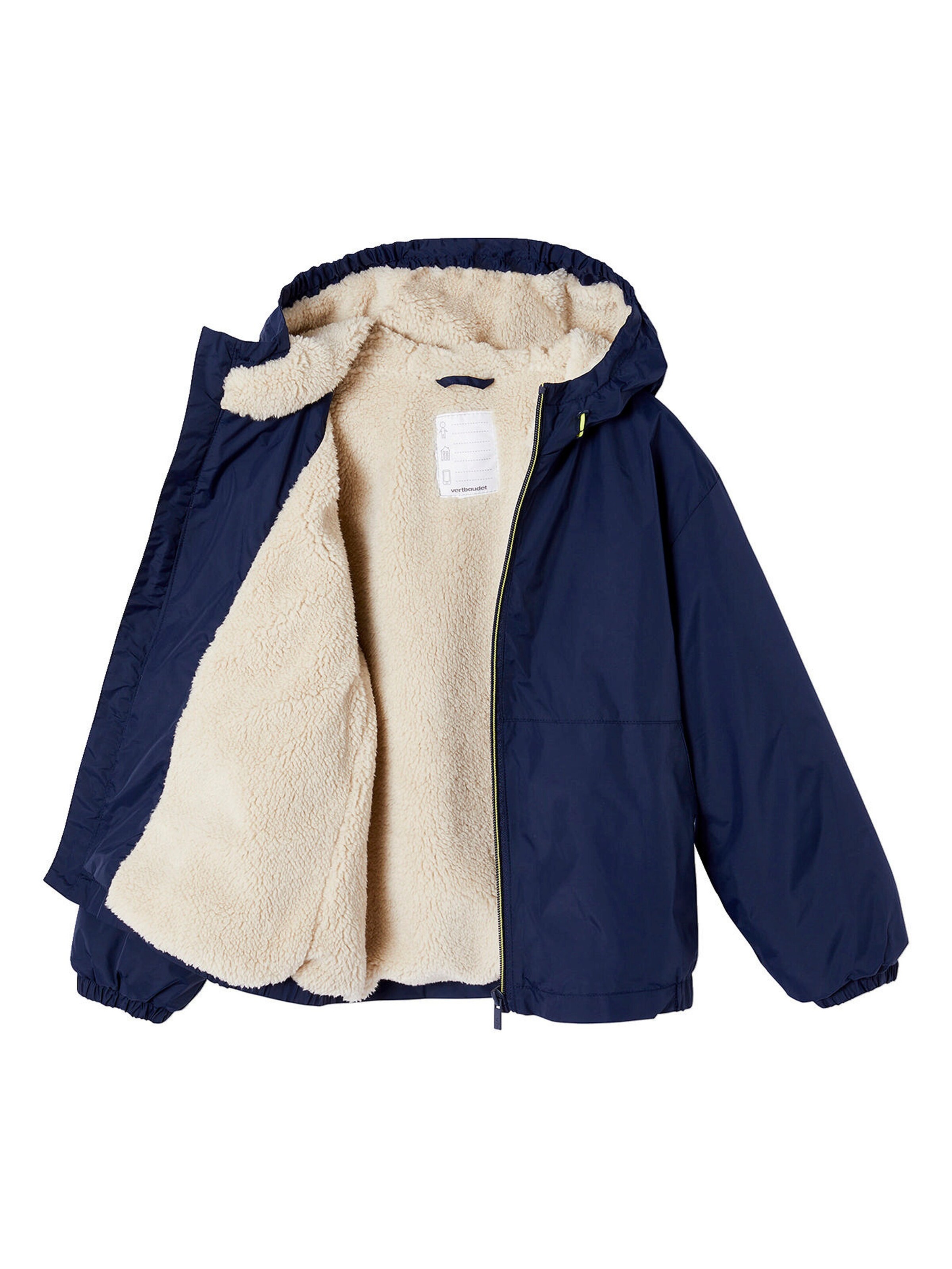 Vertbaudet Jungen Anorak mit Teddyfleece-Futter marine