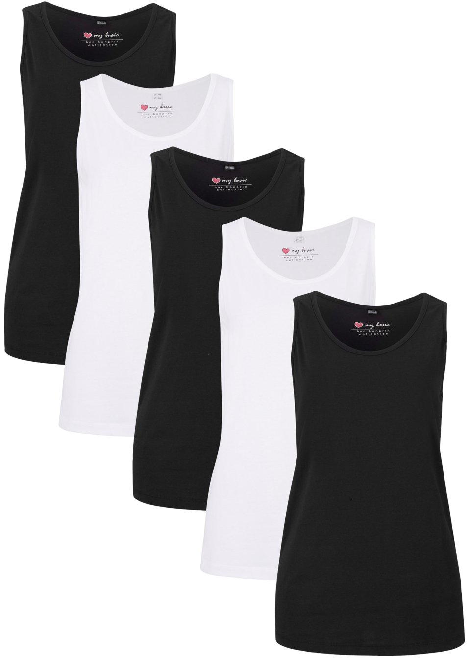 Lot de 5 tops longs coton