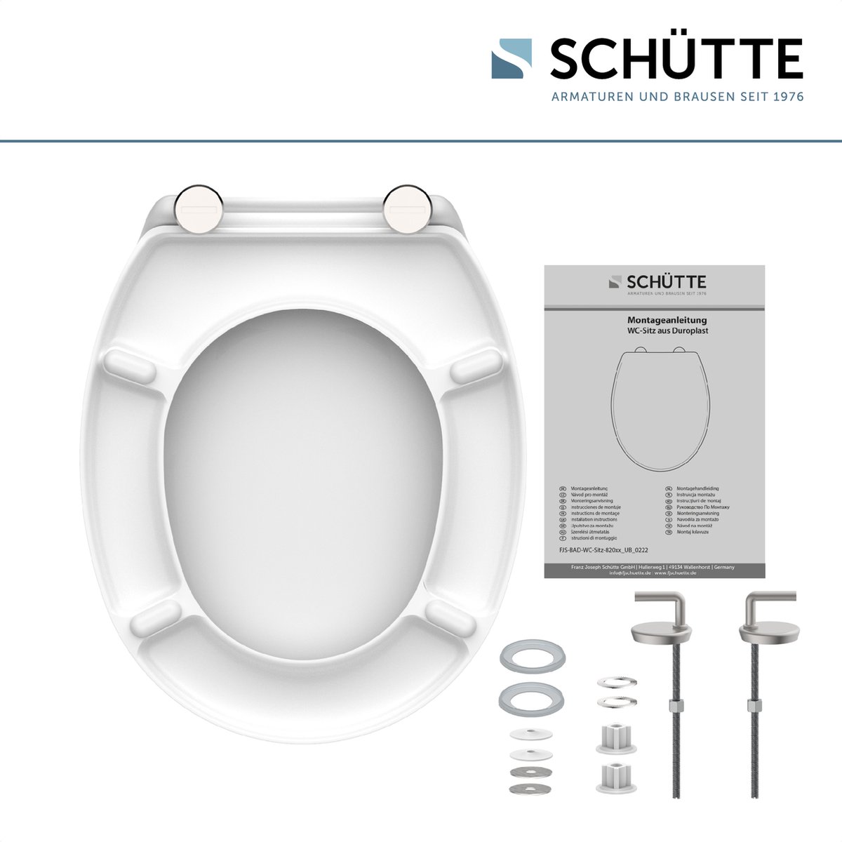 Schutte Miles toiletzitting duroplast met softclose wit glans