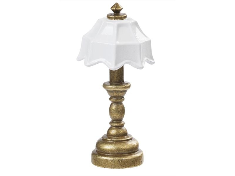 HobbyFun Mini-Utensilien Tischlampe, messing-weiss Mini-Figur