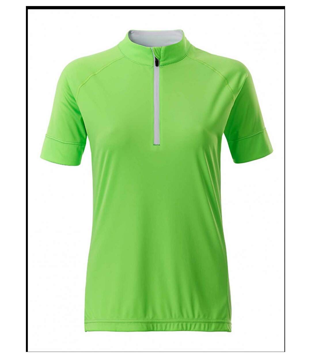 maillot cycliste demi zip - FEMME - JN513 - vert vif