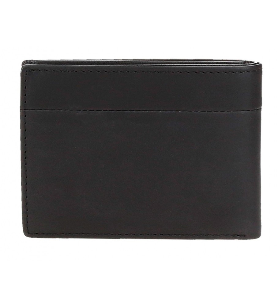 Carteira de couro preta Pepe Jeans Staple