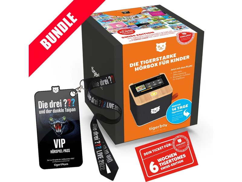 Tigermedia Tigerbox Touch Plus Swiss Edition Schwarz Smarte Hörbox für Kinder