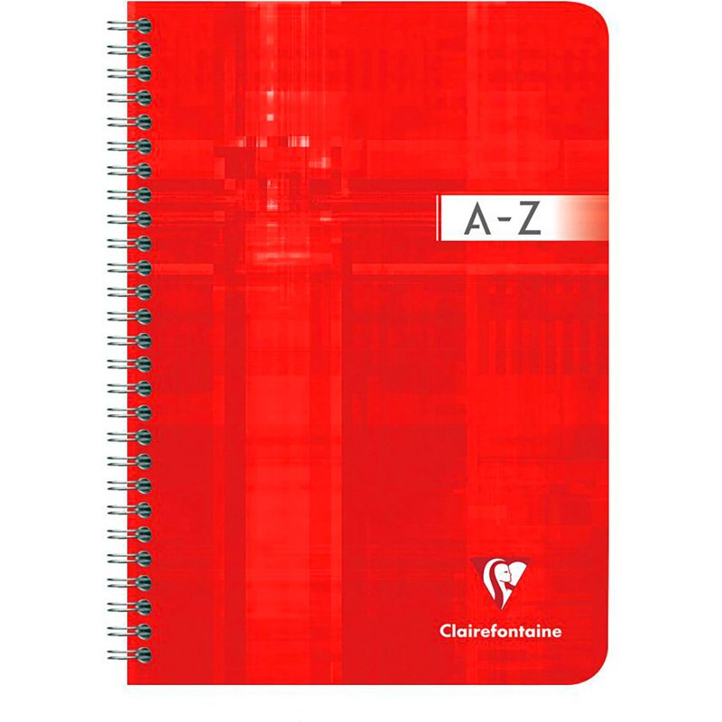 Répertoire alphabétique spirale Clairefontaine A5 180 pages petits carreaux - Assortis