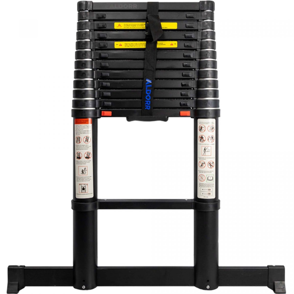 ALDORR Professional - Telescopische ladder van 3,80 m - Multifunctionele ladder - Draagvermogen tot 150 kg - Soft-Close-systeem
