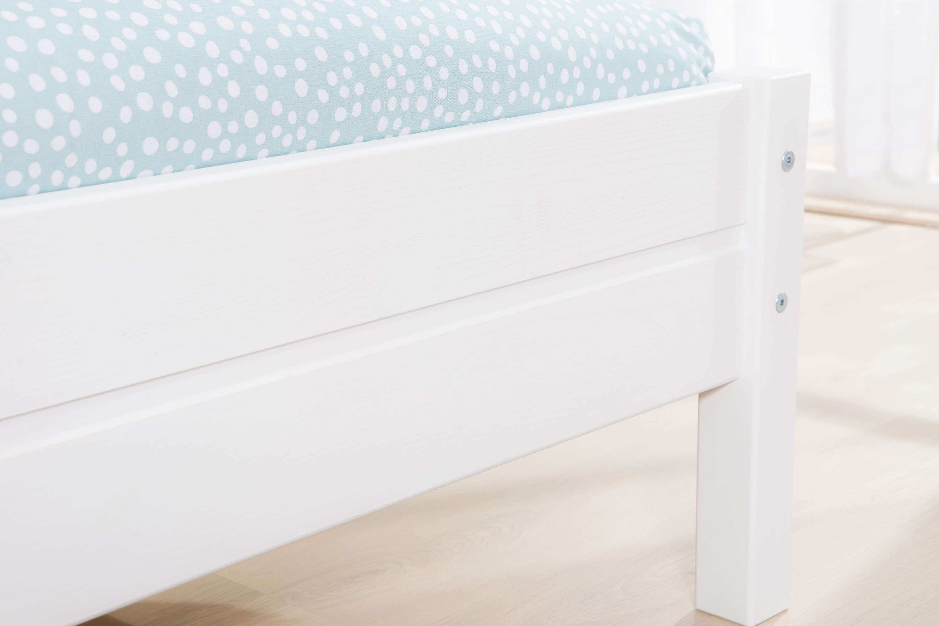 TiCAA Einzelbett und Doppelbett Merci Kiefer Weiß