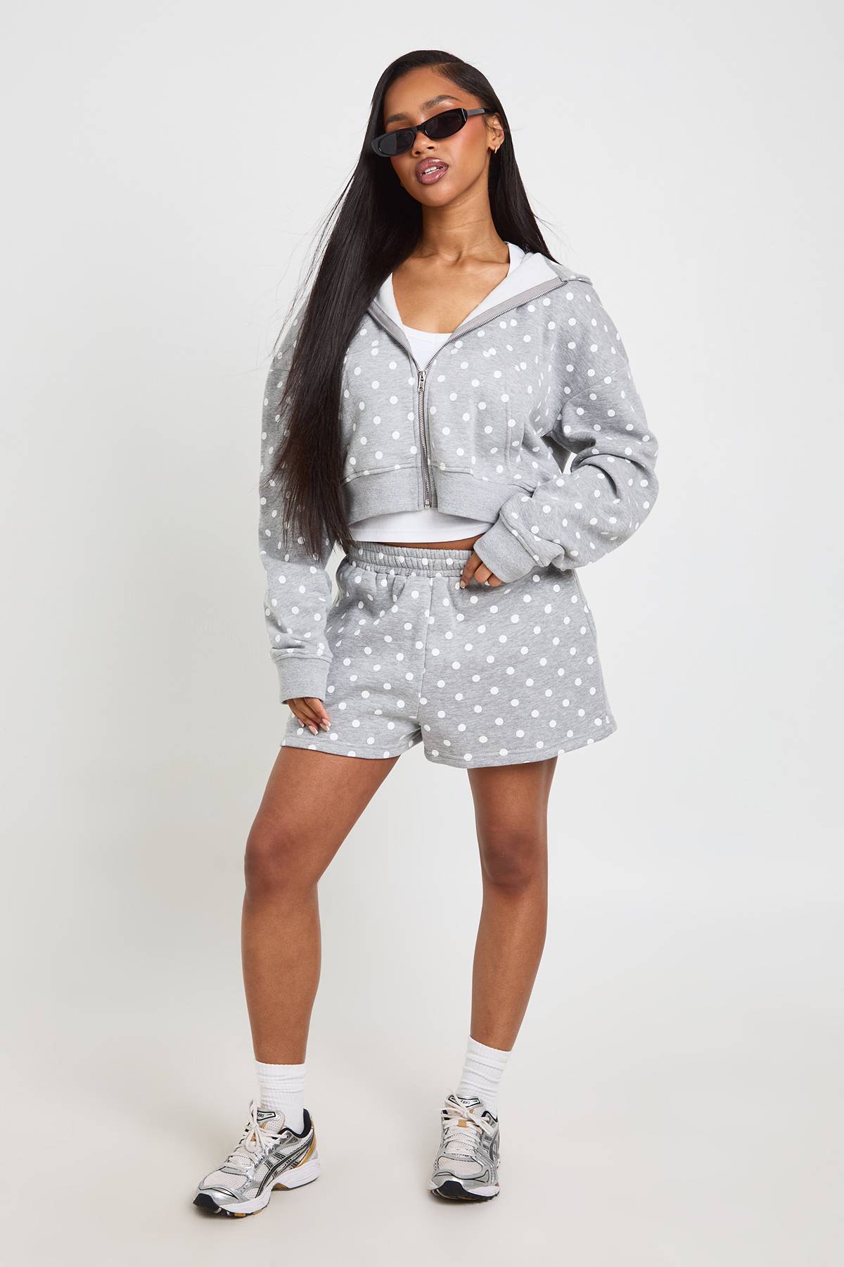 boohoo Short De Jogging Taille Haute À Pois