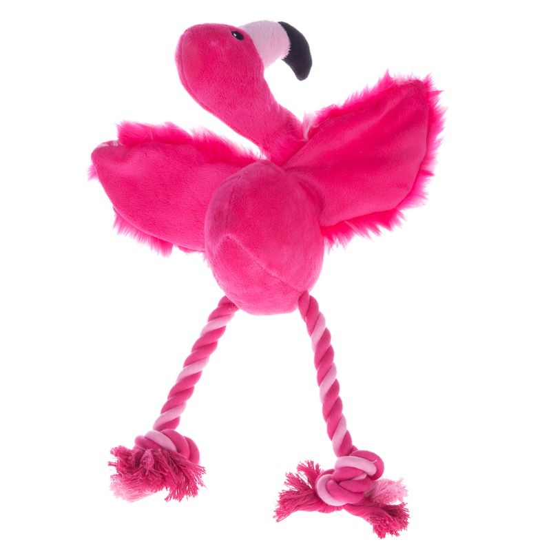 Jouet avec corde, Flamant rose