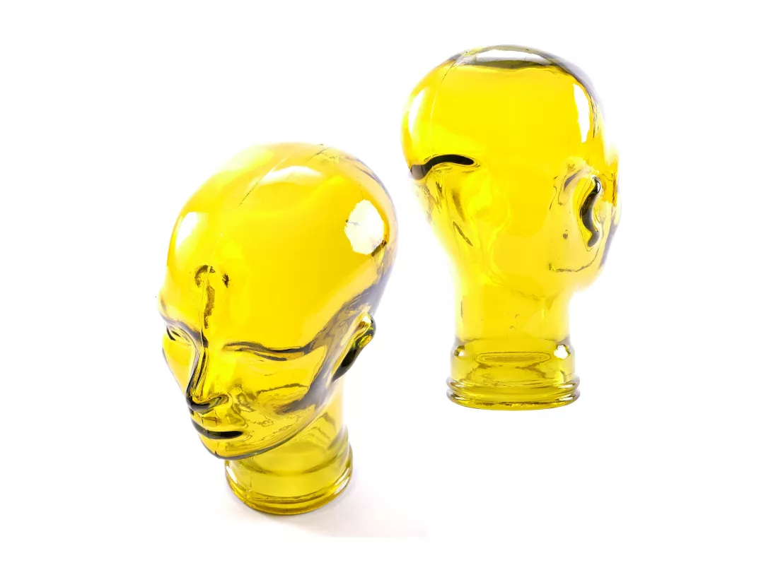 SUPPORT DE CASQUE MICK Verre gel transparent jaune