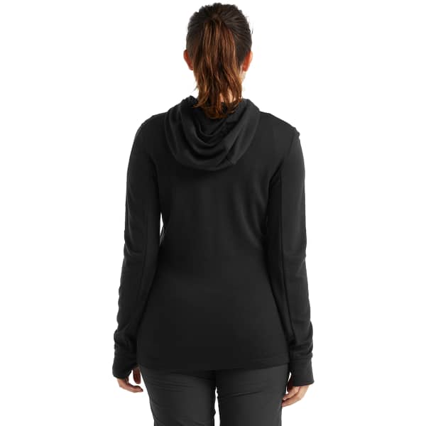 Veste polaire randonnée ICEBREAKER W QUANTUM III LS ZIP HOODIE BLACK