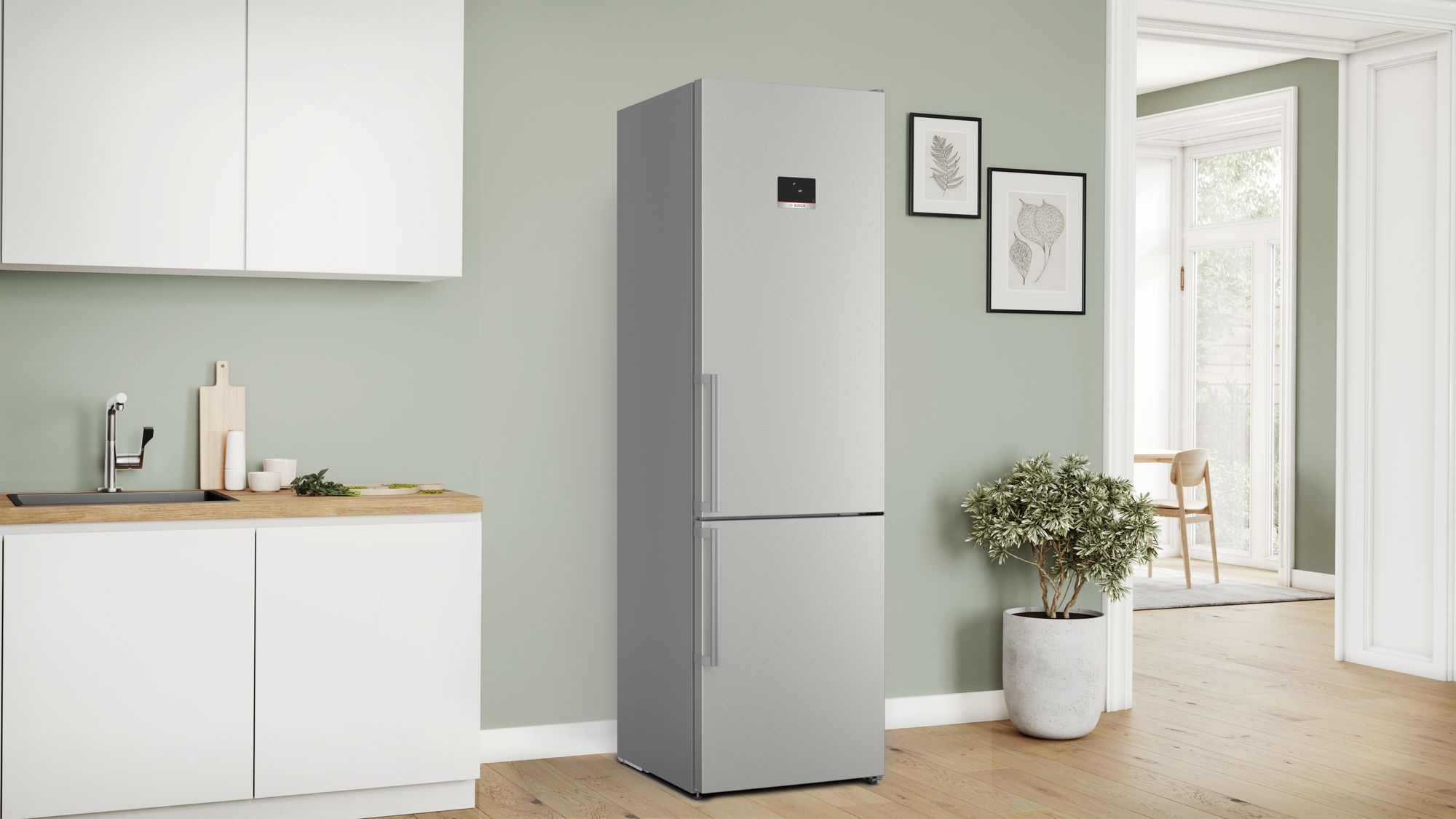 Refrigerador Combinado Independente Série 4 203 x 60 cm em Aço Inoxidável Resistente a Impressões Digitais KGN397ICT