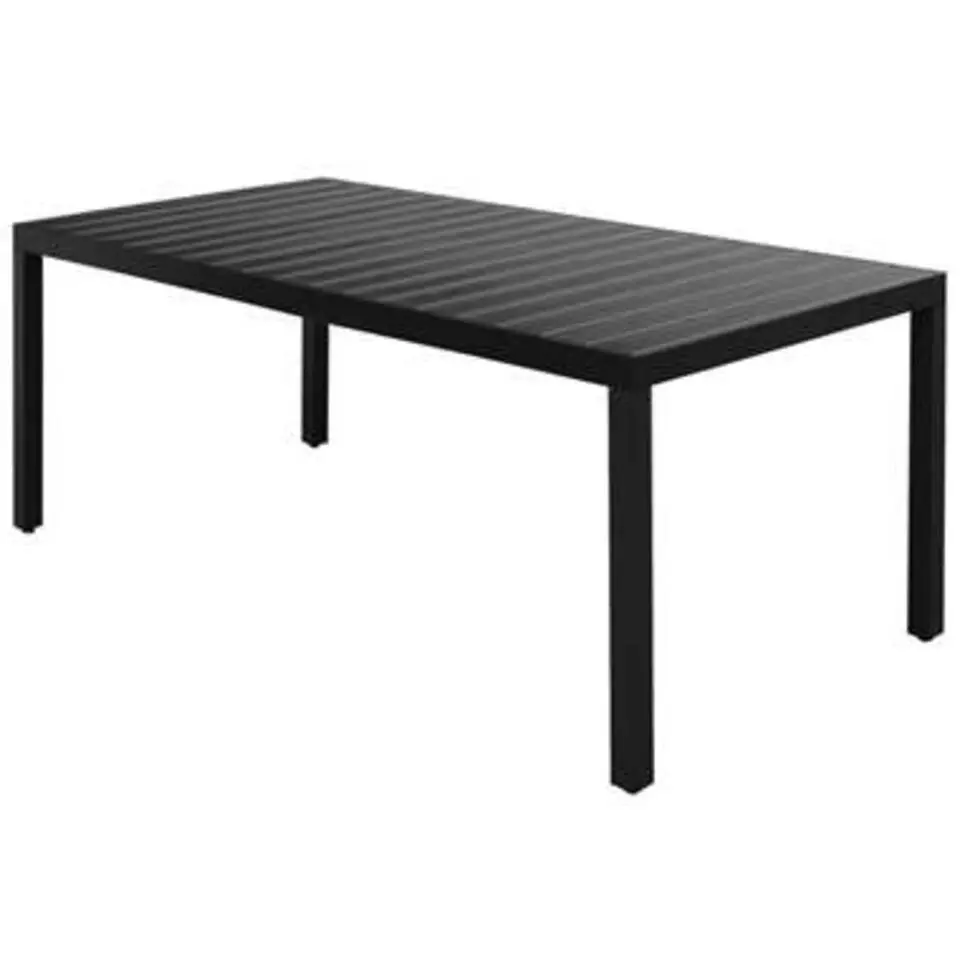 vidaXL - Tuintafel - Zwart - WPC - 185 x 90 x 74 cm