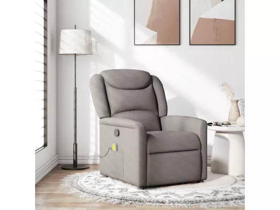 Fauteuil de massage inclinable Taupe Tissu