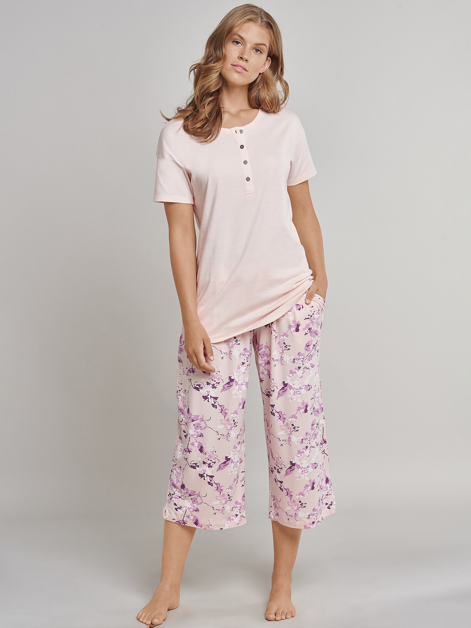Schiesser Damen Pyjamashorts Mix & Relax 3/4