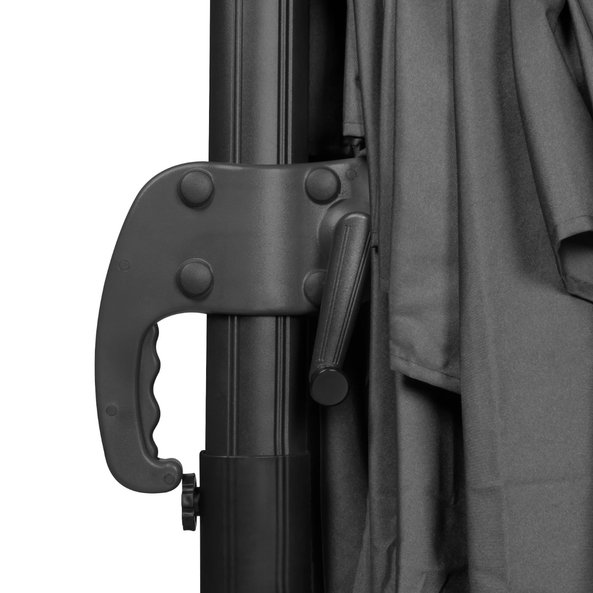 VONROC Pisogne 3x3m Premium zweefparasol met hoes - Anthracite