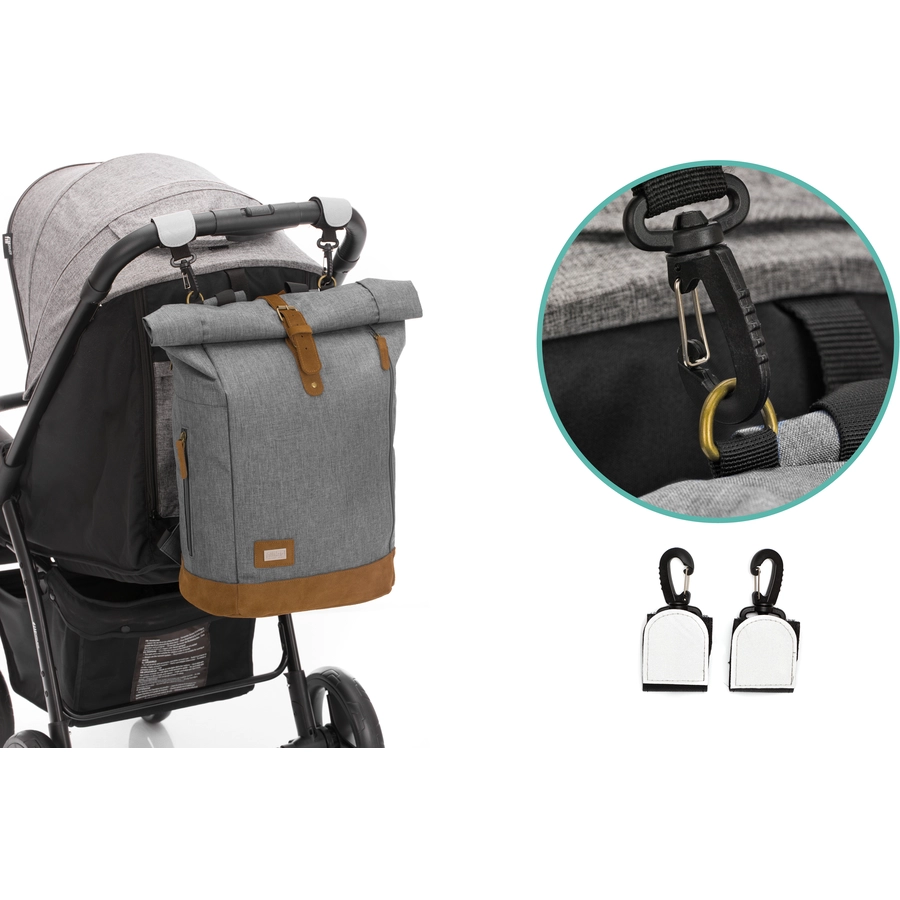 fillikid Wickelrucksack Rolltop Berlin Grau Melange