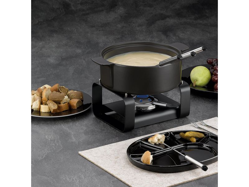 Kela Käsefondue-Set Roman 9 Teile, Schwarz Käsefondue-Set