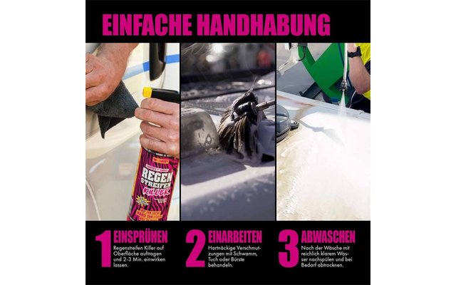 WOSHUP! Regenstreifen Killer Spezialreiniger gegen Regenstreifen, Grünspan oder verfärbte Dichtungen 1 Liter