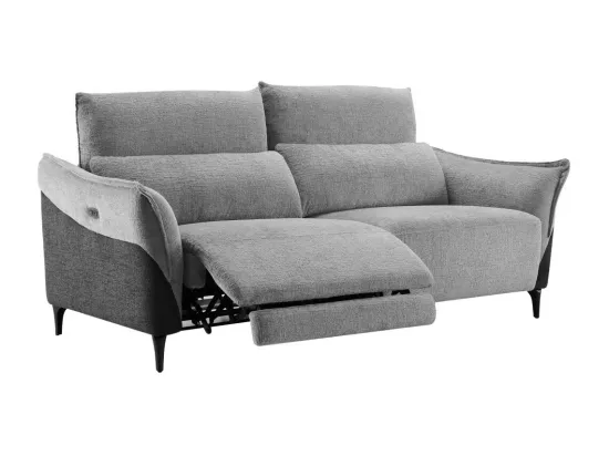 Canapé 3 places relax électrique Tissu Gris Clair/Anthracite - ORION