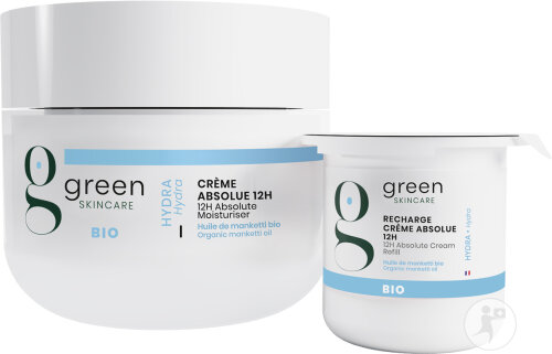 Green Skincare Crème Absolue 12H Hydra Pot Verre + Recharge 50ml