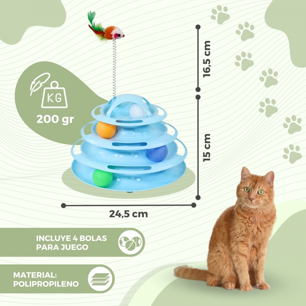 Brinquedo interativo para gatos Mobiclinic, torre compacta para atividades físicas.