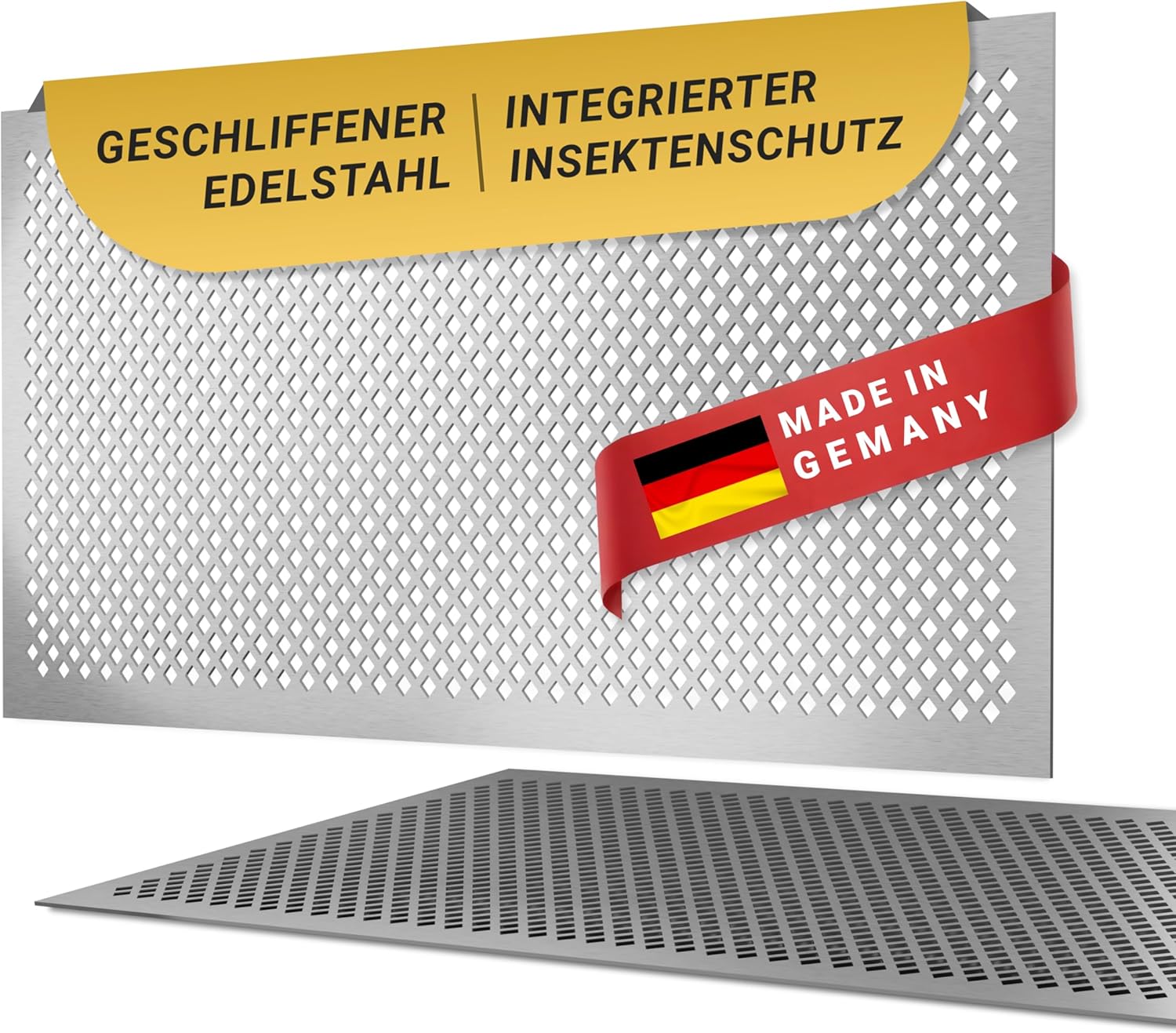 Lichtschachtabdeckung Edelstahl – Mit Insektenschutz - Verschiedene Muster - Rostfrei & langlebig – Begehbar – Einfache Montage – Hochwertiges Design & Funktion – Made in Germany