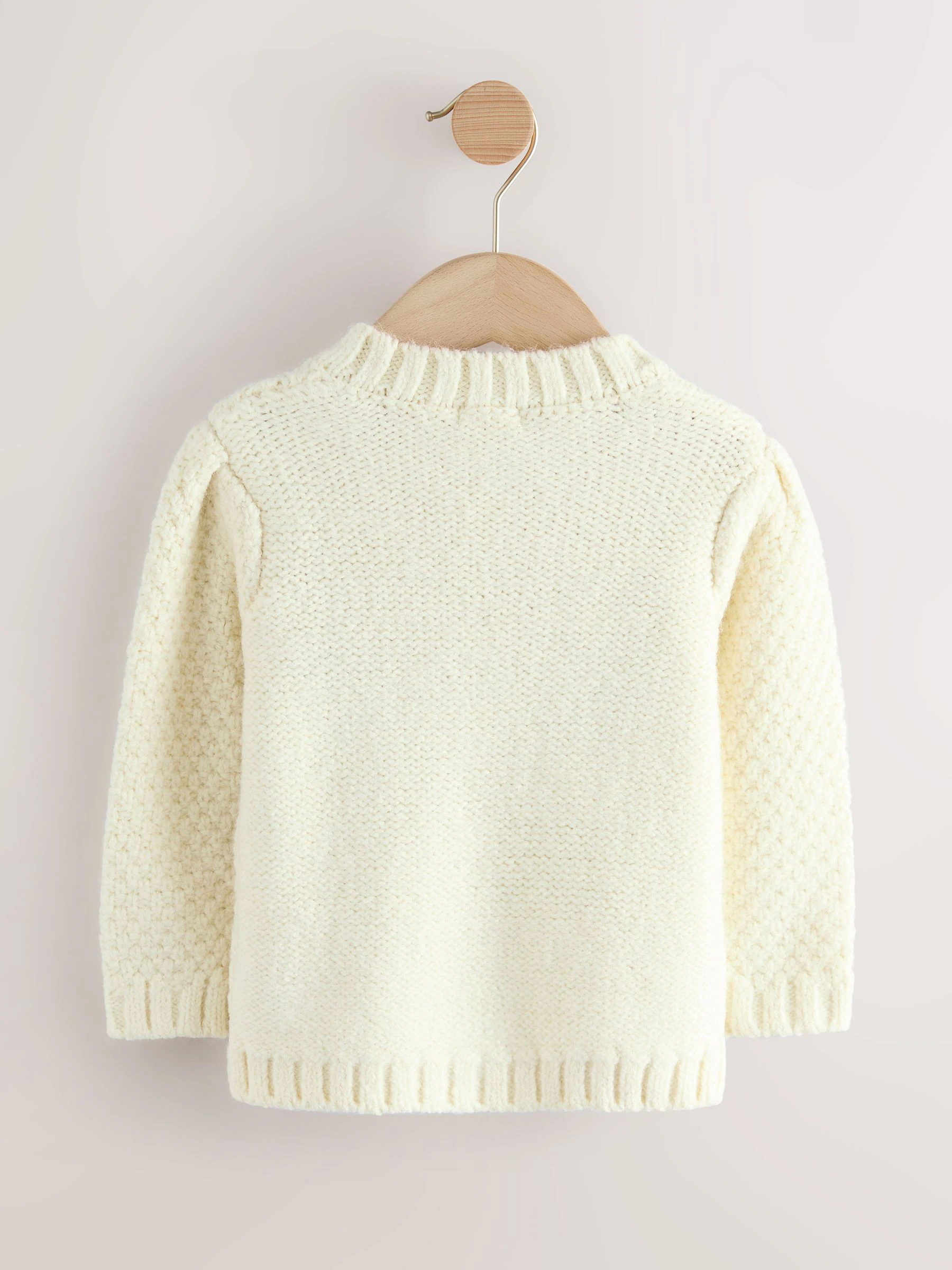 Ecru - Vest met geborduurde bloemen (3 mnd- 10 jr)