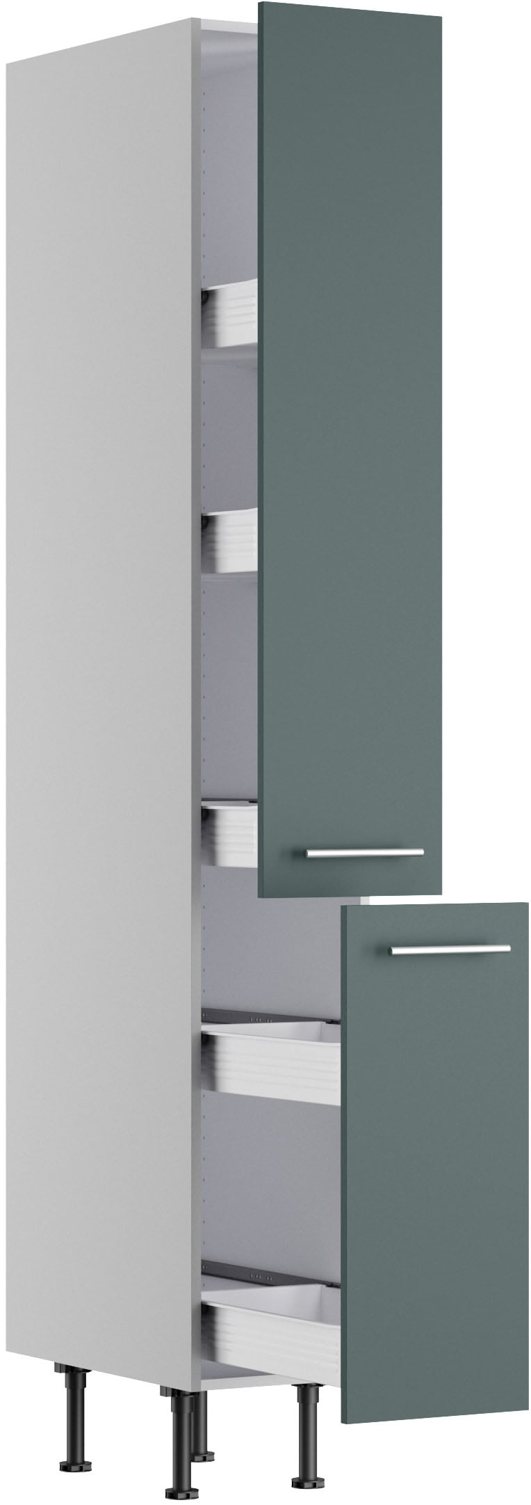 KOCHSTATION Apothekerschrank »KS-Bern2« Breite 30 cm, Höhe 211,8 cm, 2 Auszüge (Höhe 124,4 /70 cm)