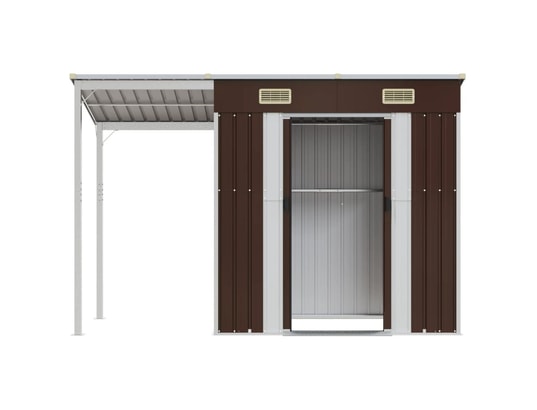 VIDAXL - Abri de jardin avec toit prolongé marron 277x110,5x181 cm ac...
