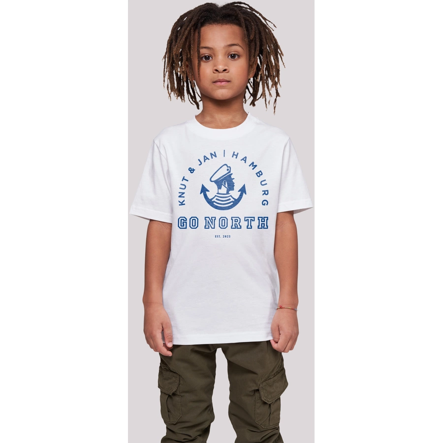 F4NT4STIC T-Shirt Go North Knut & Jan Hamburg Logo weiß