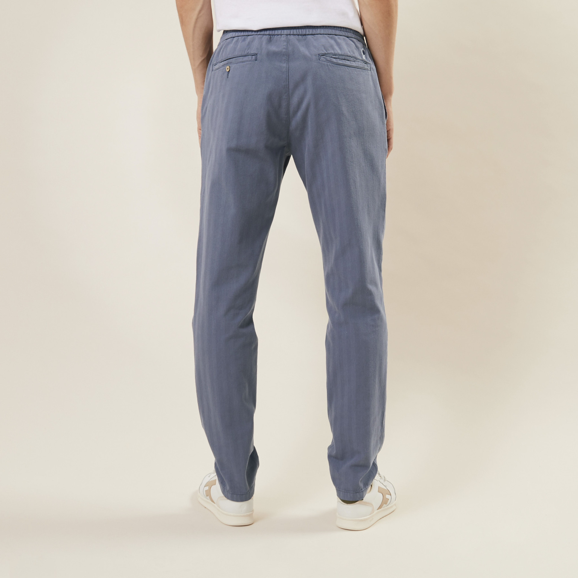 Pantalon stretch bleu coupe fuselée coton - modèle dreuille