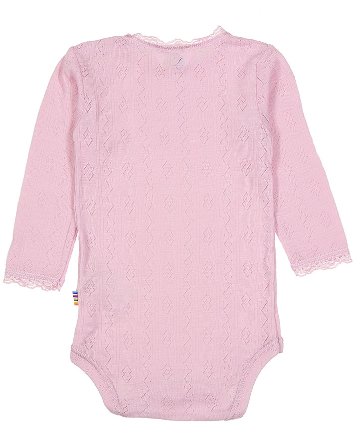 Langarm-Body SOFT mit Wolle und Seide in rosa