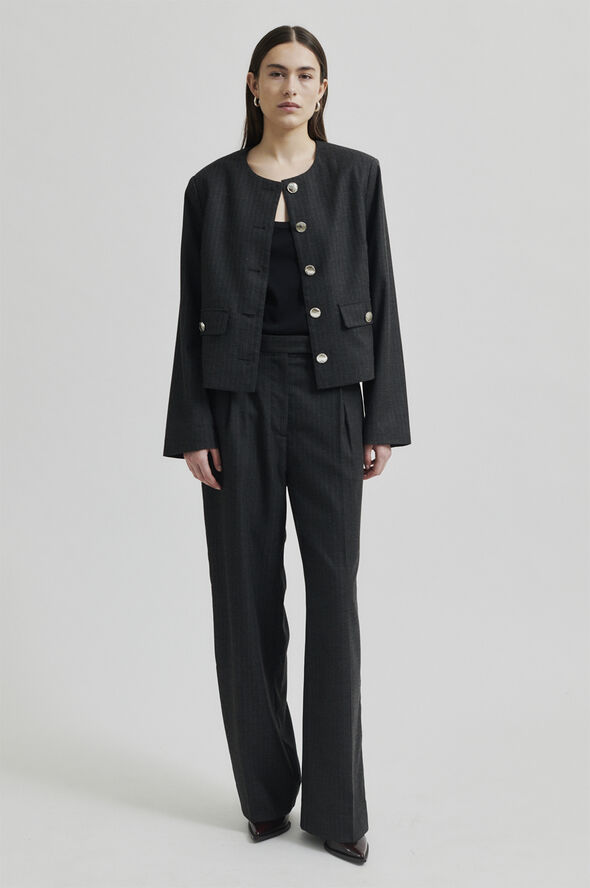 Second Female Wake Tailored Jacket Dark grey melange