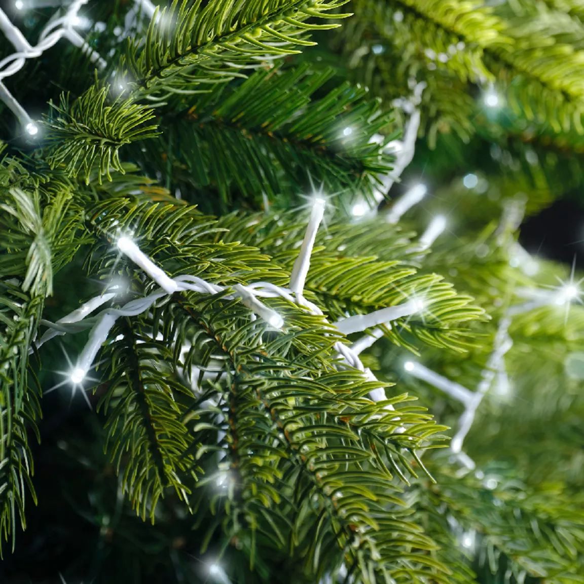 Guirlande lumineuse 16 m 750 LED câble blanc Luxe Blanc froid