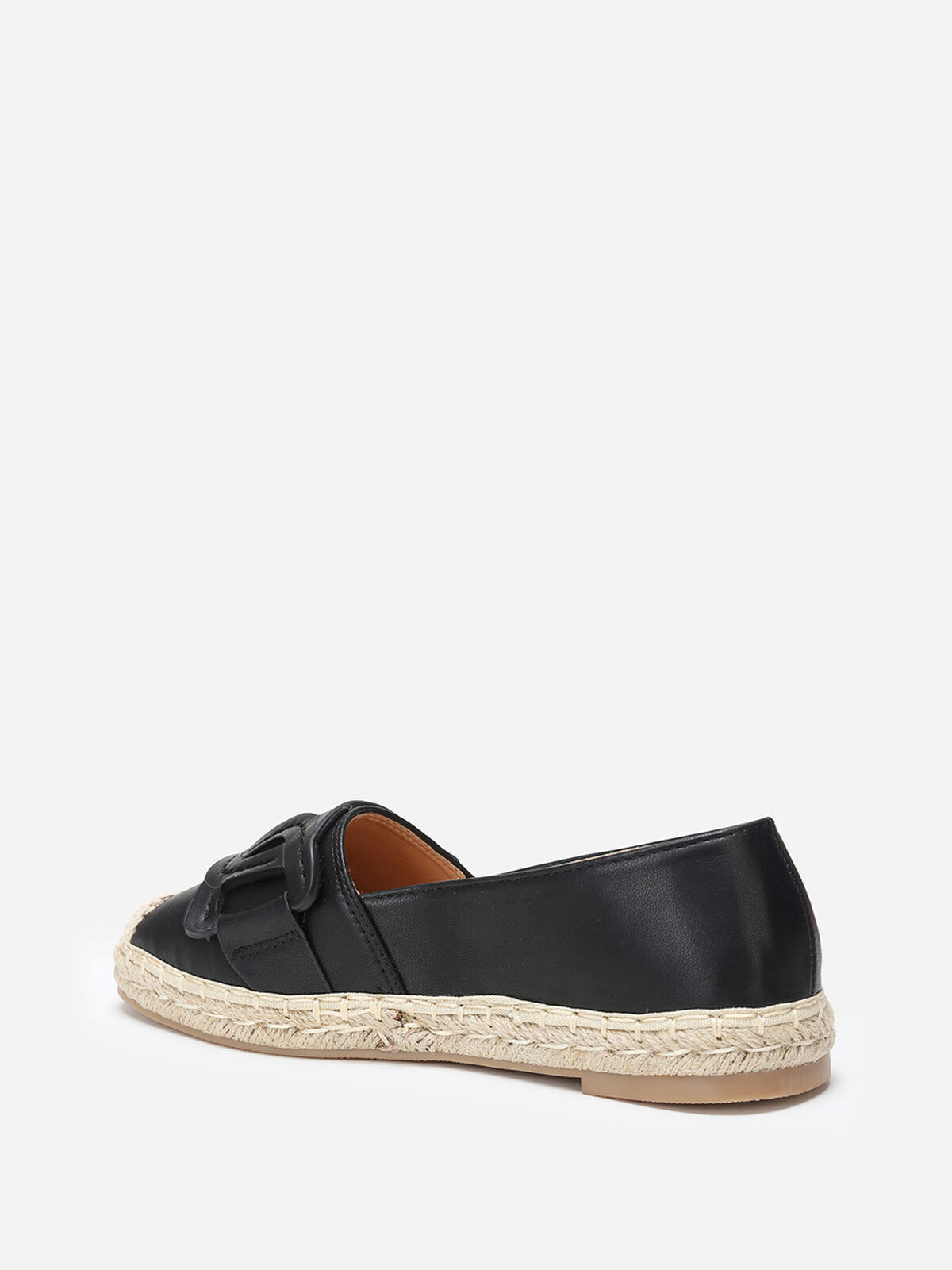 Espadrilles avec bride en simili- Noir