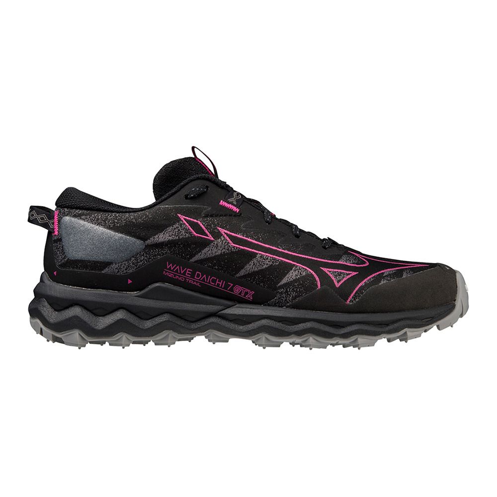 Mizuno WAVE DAICHI 7 GTX - Chaussures Trail Femme black/fuchsia fedora/quiet shade