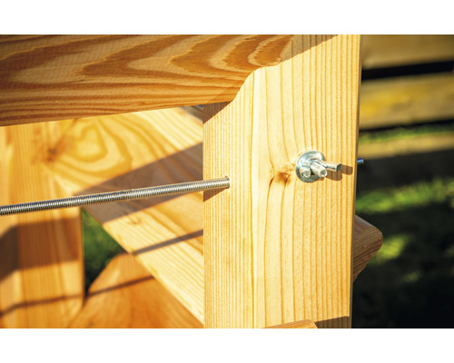 Premium verhoogde tuinbak WESTMANN maat L 65 x 65 x 73 cm naturel