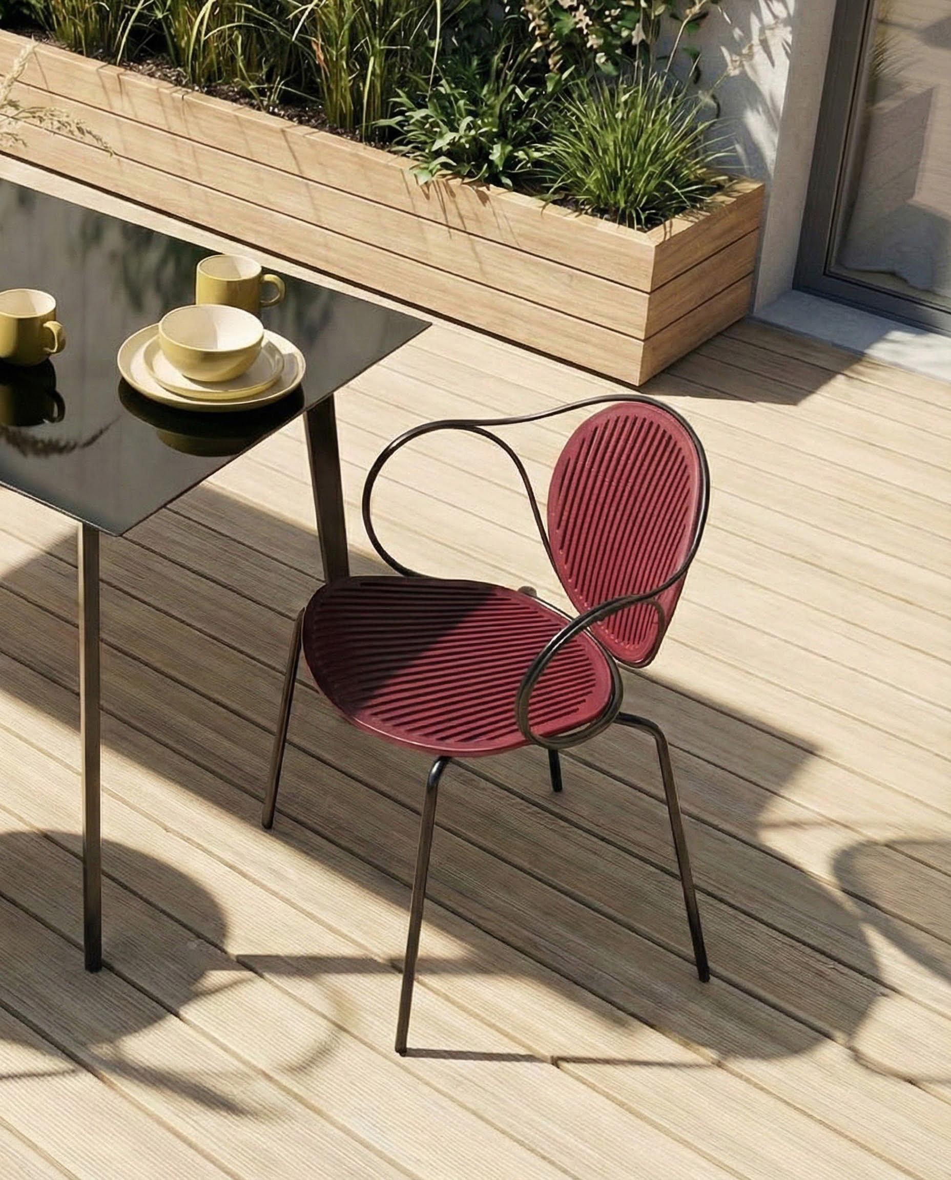 Set van 2 tuinstoelen IKARIA Metaal Rood