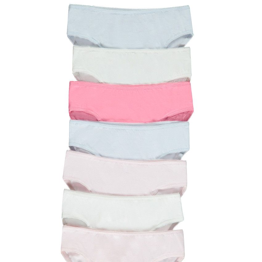 Lot de 7 culottes en jersey uni pour fille - Ecru