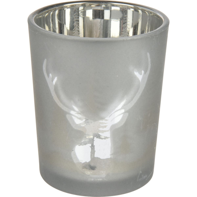 Teelichtglas - silber oder schwarz - ca. 7 cm